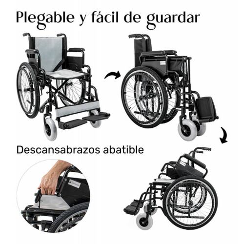 Silla Ruedas Plegable Todo Terreno Descansa Brazo Abatible