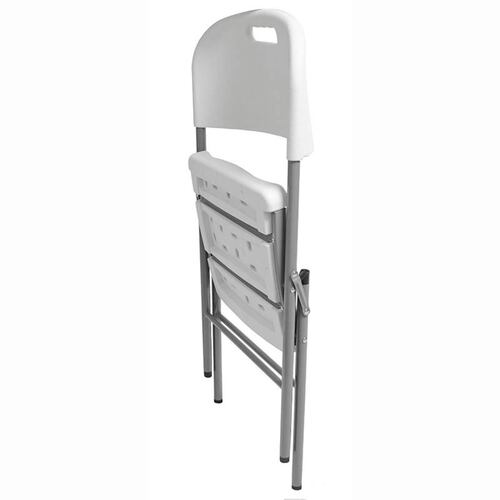 Silla Jardin Kit  4 Sillas Plastico Plegables Reforzadas Blancas Eventos.