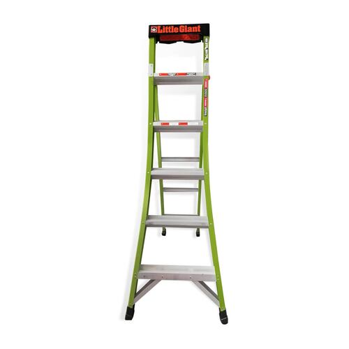 Escalera Combinada Profesional Fibra de Vidrio 6' (1.82 m) Tipo IAA King Kombo Verde Little Giant 13610