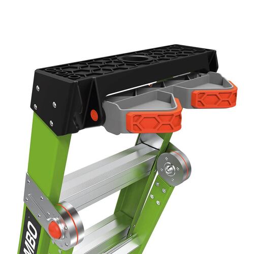 Escalera Combinada Profesional Fibra de Vidrio 6' (1.82 m) Tipo IAA King Kombo Verde Little Giant 13610