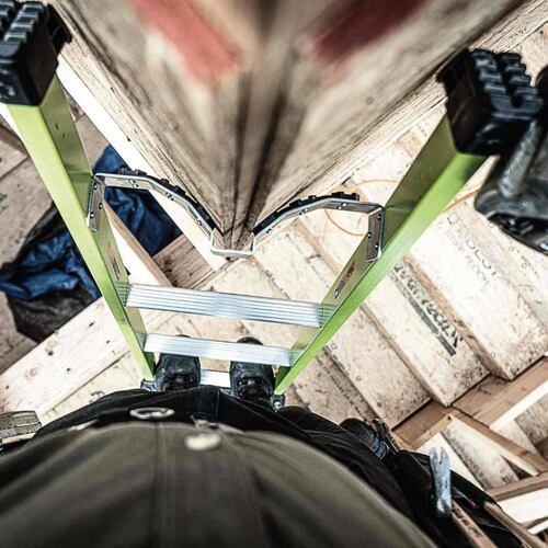 Escalera Combinada Profesional Fibra de Vidrio 6' (1.82 m) Tipo IAA King Kombo Verde Little Giant 13610