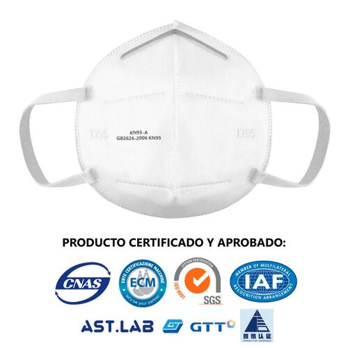 Cubrebocas Kn95 Paquete 5 Pzas Desechable Uso Personal