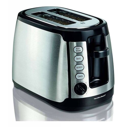 Tostador 2 Rebanadas Acero Inox Negro Hamilton Beach 22811
