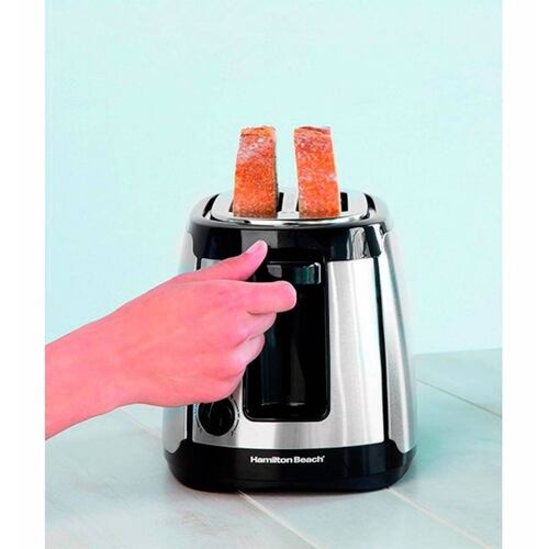 Tostador 2 Rebanadas Acero Inox Negro Hamilton Beach 22811