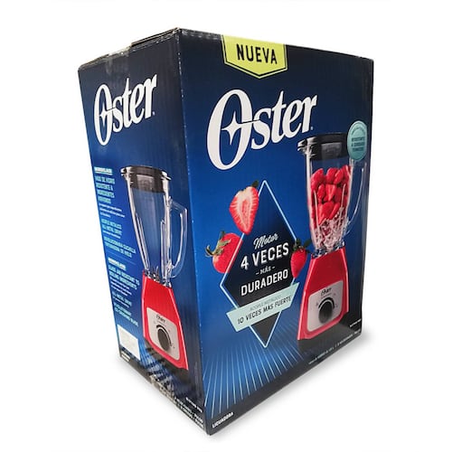 Licuadora 2 Velocidades + Pulso Vaso Vidro Oster Roja Blstkagrrd.