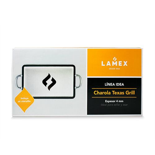 Plancha Charola Texas Grill con 5 Capas de Antiadherente y Volteador Lamex 6501-2.