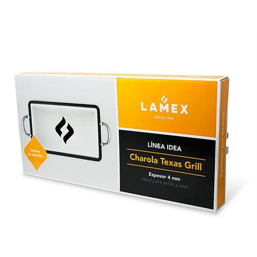 Plancha Charola Texas Grill con 5 Capas de Antiadherente y Volteador Lamex 6501-2.