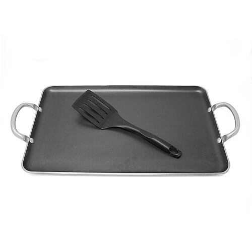 Plancha Charola Texas Grill con 5 Capas de Antiadherente y Volteador Lamex 6501-2.