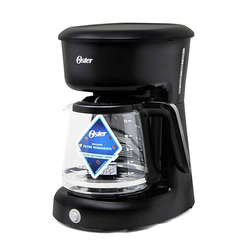 Cafetera 12 Tazas Filtro Permanente Negra Oster Bvstdcs12b.
