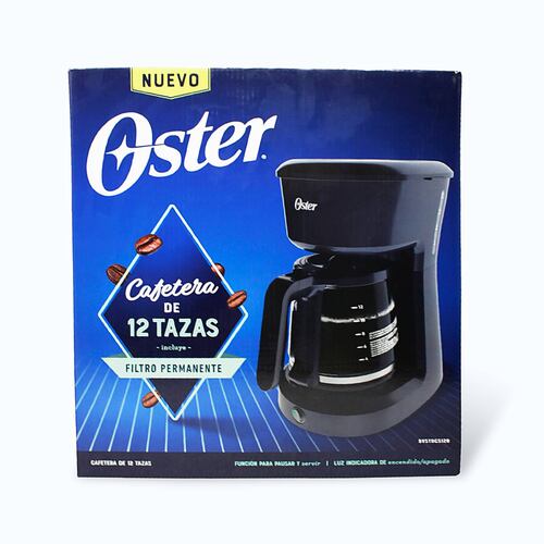 Cafetera 12 Tazas Filtro Permanente Negra Oster Bvstdcs12b.
