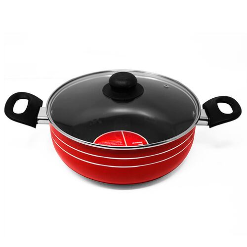 Batería de Cocina 7 Piezas con Antiadherente Rubí Roja Lamex 6502-9.