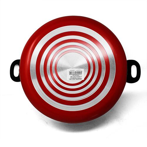 Olla de 32 cm con Antiadherente y Tapa de Vidrio Roja Lamex 6669-9