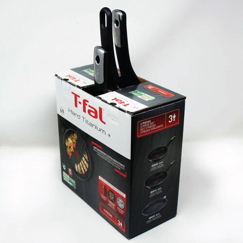 Juego de Sartenes 20/24 cm + Crepera 25 cm Hard Titanium T fal C3829182.