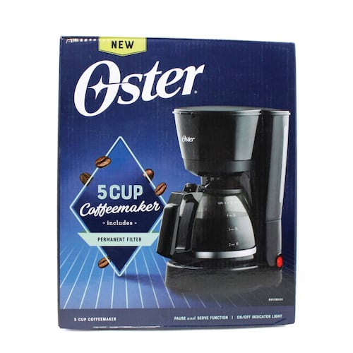 Cafetera 5 Tazas Filtro Permanente Negra Oster BVSTDC05