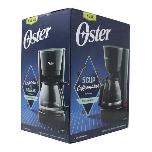 Cafetera 5 Tazas Filtro Permanente Negra Oster BVSTDC05