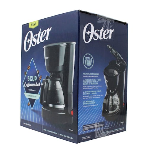 Cafetera 5 Tazas Filtro Permanente Negra Oster BVSTDC05