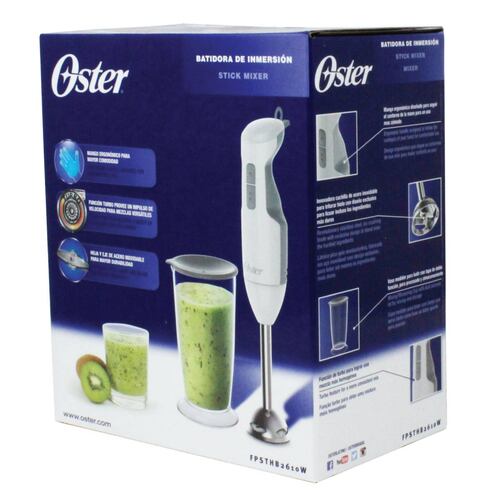 Batidora De Inmersión Con Vaso Blanca Oster Fpsthb2610w