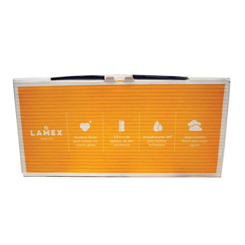 Olla 34 cm Tapa de Vidrio y Asas Tipo Madera Antiadherente Stone 360 Lamex 6729-0