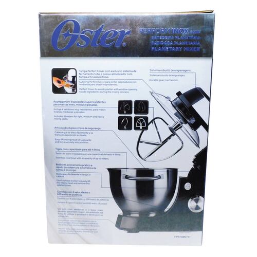 Batidora de Pedestal Planetaria 8 Velocidades Tazon de Acero Inoxidable Negro Oster Fpstsm2711.