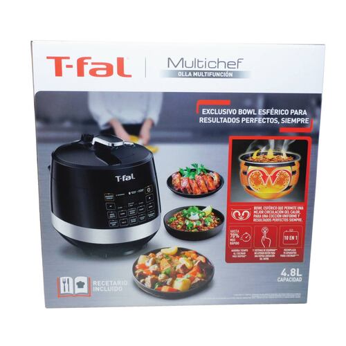 Olla Multicocción 4.8 L con 14 Programas Multichef T-FAL CY426850.