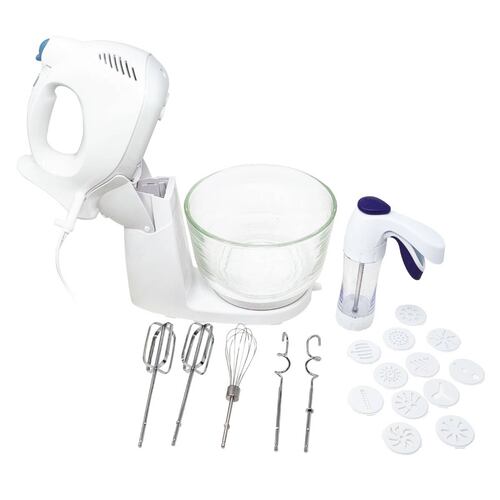 Batidora 6 Velocidades de Mano y de Pedestal + Pistola de Galletas Hamilton Beach.