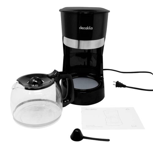 Cafetera 12 Tazas con Filtro Permanente Negra Decakila KUCF012B.