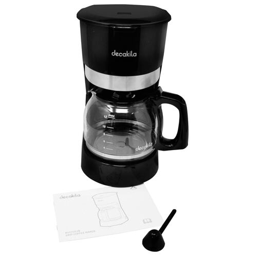 Cafetera 12 Tazas con Filtro Permanente Negra Decakila KUCF012B.
