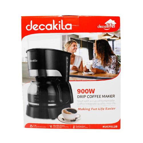 Cafetera 12 Tazas con Filtro Permanente Negra Decakila KUCF012B.