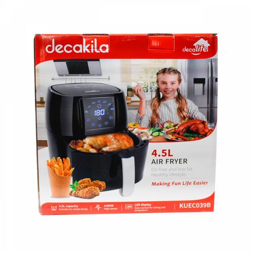 Freidora de Aire 4.5 L Air Fryer Digital Negra Decakila KUEC039B.