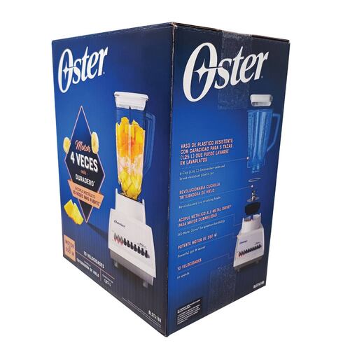 Licuadora 10 Velocidades Vaso de Plástico Blanca Oster BLST4108.