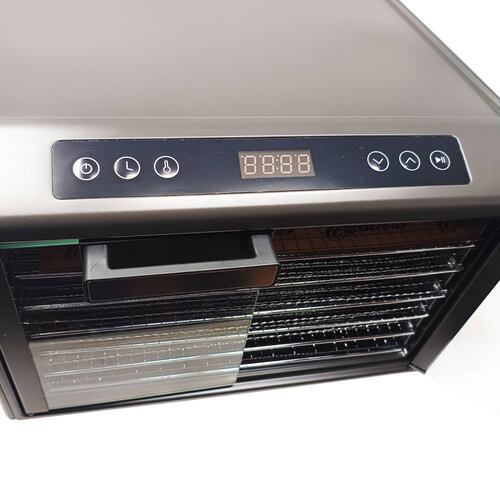 Deshidratador de Alimentos 6 Charolas Acero Inoxidable Panel Digital Excalibur DH06SCSS13.