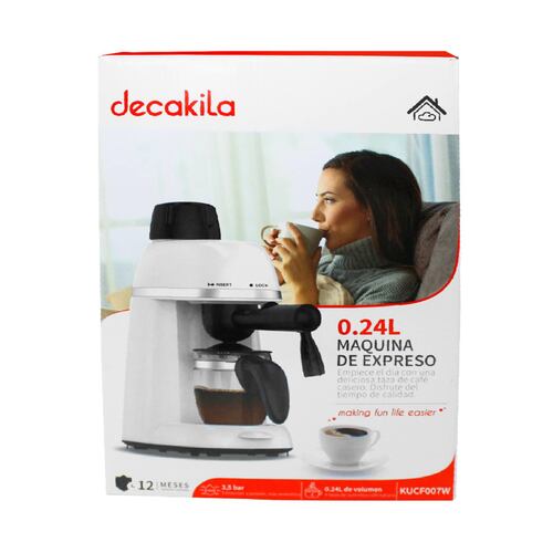 Cafetera de Expresso 3.5 Bares Blanca Decakila KUCF007W.