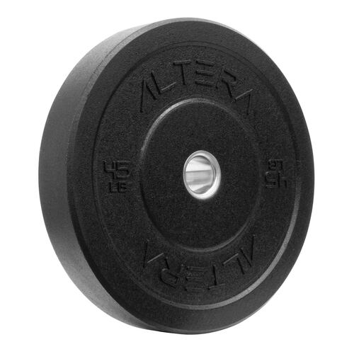 Disco Bumper Olimpico 45LBS Premium Cubierto de Caucho con Anillo de acero Inoxidable 2 Pul para Acondicionamiento de Fuerza y Levantamiento de Pesas (Azul)