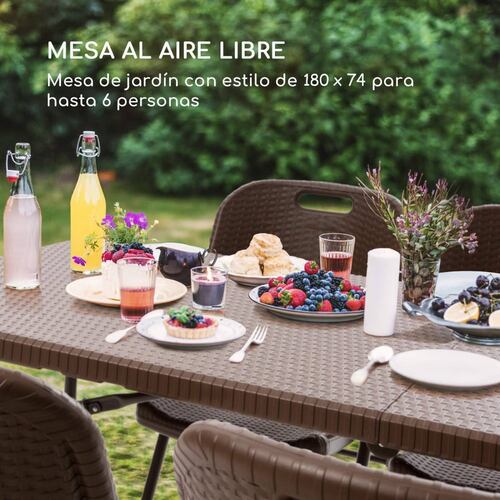 Tablón Plegable De Plástico 180 Metros Rattan Z