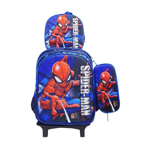 Mochilas Personajes 4 Pzas Carrito+Mochila+Lonchera+Lapicera