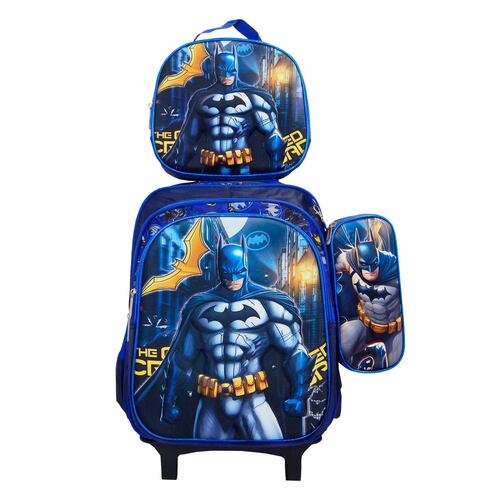 Mochilas Personajes 4 Pzas Carrito+Mochila+Lonchera+Lapicera