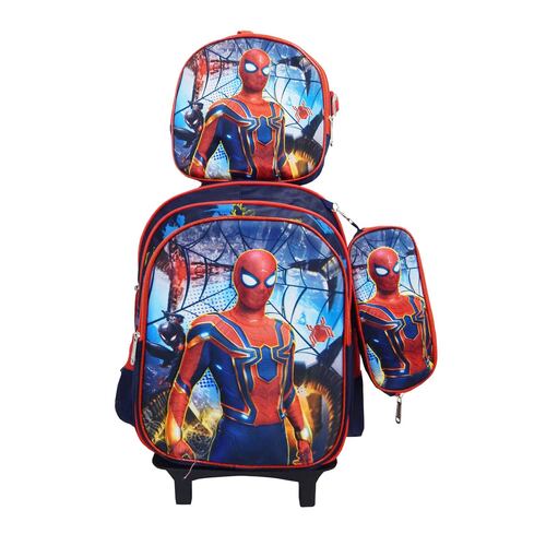 Mochilas Personajes 4 Pzas Carrito+Mochila+Lonchera+Lapicera