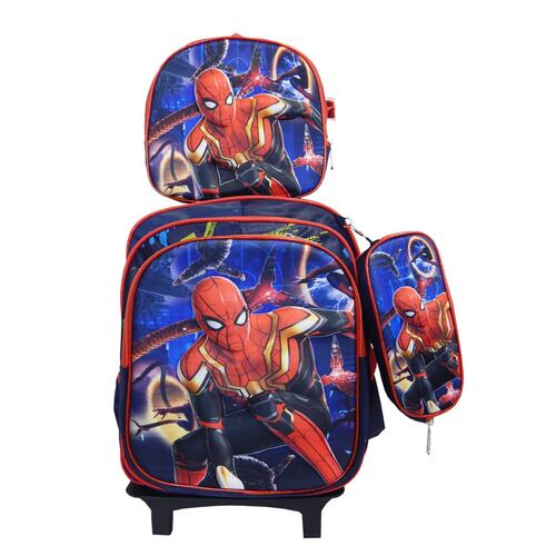 Mochilas Personajes 4 Pzas Carrito+Mochila+Lonchera+Lapicera
