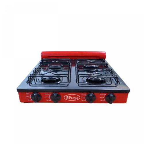 Parrilla Sobreponer Camping Estufa 4 Quemadores Rojo Fraga