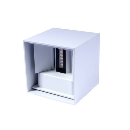 Lámpara Arbotante Cubo Blanco 30 Led Iluminación Maxxi.