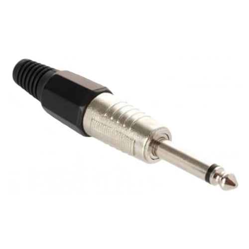 Plug Macho Audio 6.3mm Monoaural Reforzado Negro Steren