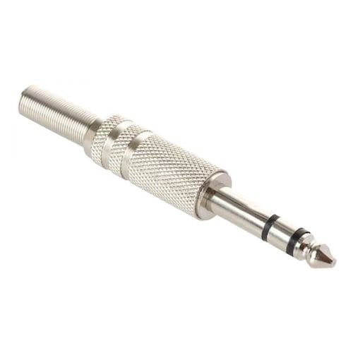 Plug Macho Audio 6.3mm Estéreo Metálico Micrófono Steren