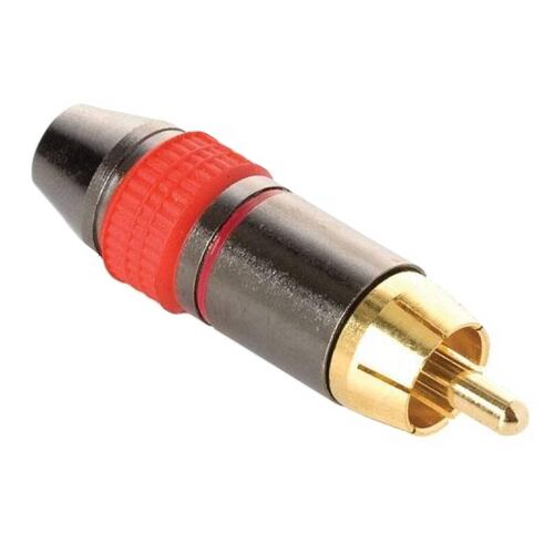 Plug RCA Metálico Reforzado Rojo Extensión Cable Steren