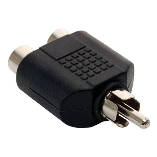 Adaptador 2 Jack Hembra RCA A Plug RCA Macho Negro Steren
