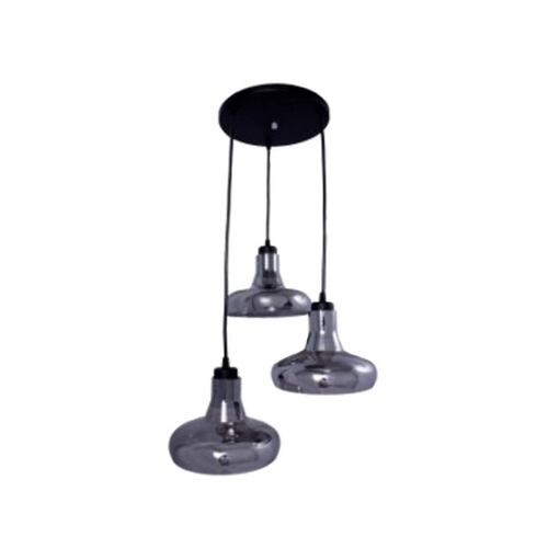 Candil Triple Lámpara Techo Vidrio Cromado Decorativo Maxxi.