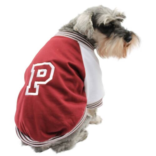 Chamarra Universitaria Perro Guinda Blanco Talla 1 Bordado Pet Pals