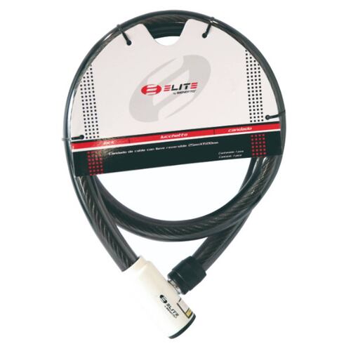 Candado Elite Cable Bicicleta 150cm Blanco Llave Reversible