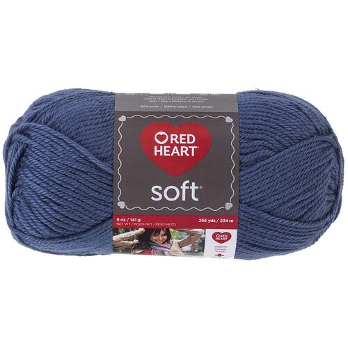 Estambre Acrílico Suave Liso Soft Yarn Mid Blue 9820 Red Heart Coats