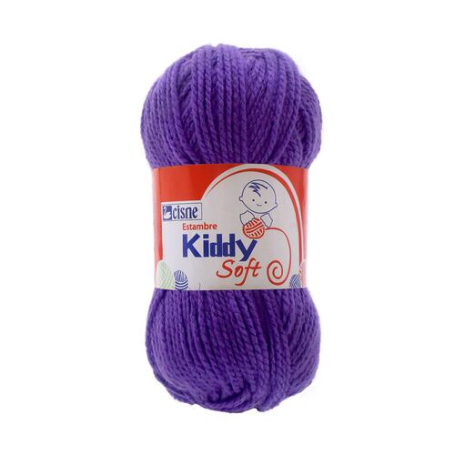 Bolsa 6 Pzas Estambre Liso Brillante Kiddy Morado 0723 Soft Cisne Coats