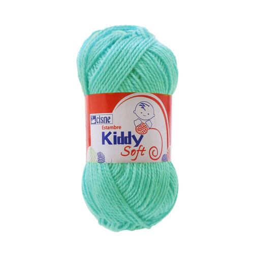 Bolsa 6 Pzas Estambre Liso Brillante Kiddy Verde Agua 0560 Soft Cisne Coats